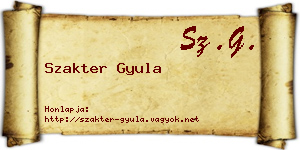 Szakter Gyula névjegykártya